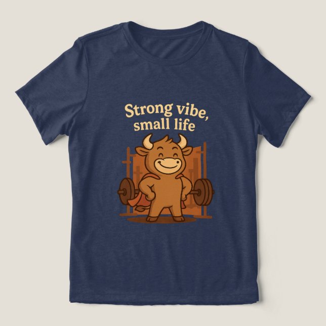 Bullio® - Starke Vibes, kleines Leben | Funny Cart Tri-Blend Shirt (Design Vorderseite)