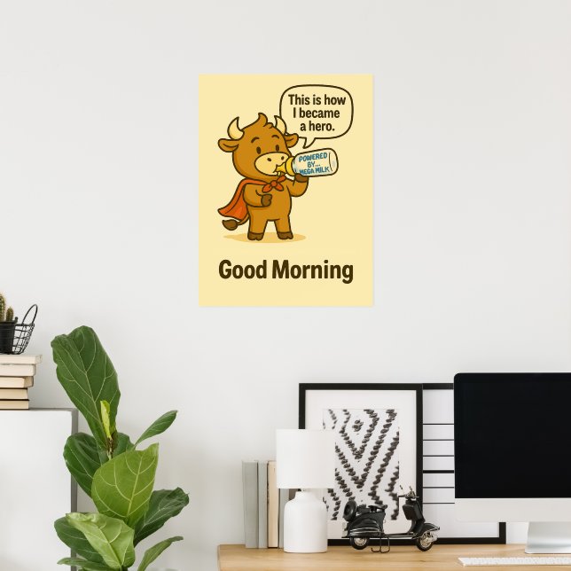 Bullios Morgengeheimnis - Gute Morgenmotivation Poster (Heimbüro)