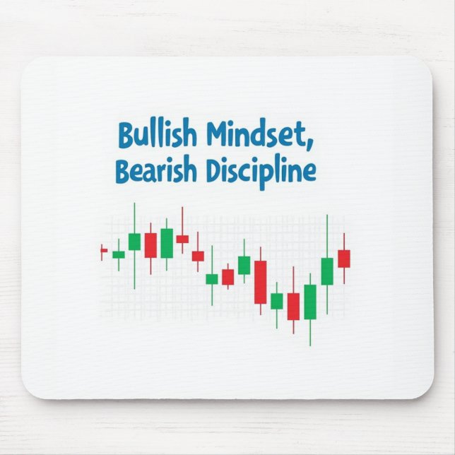 "Bullish Mindset, Bärendisziplin - Handel mit Mousepad (Vorne)