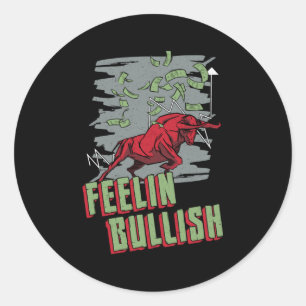 Bullish Trading Bull Trading Feelin am Aktienmarkt Runder Aufkleber