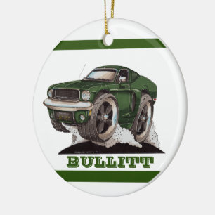 Bullitt Green Mustang Classic Movie Cartoon Car Keramik Ornament