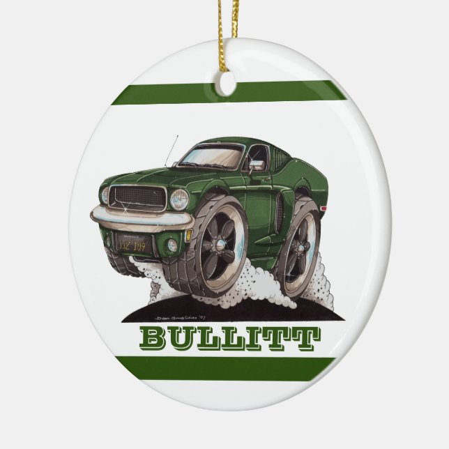 Bullitt Green Mustang Classic Movie Cartoon Car Keramik Ornament (Links)