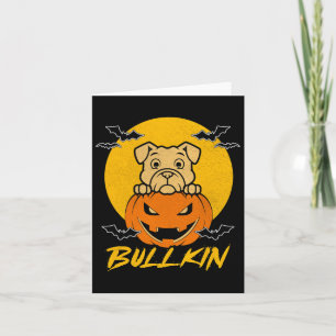 Bullkin Halloween Funny Bulldog Halloween Pumpkin Karte