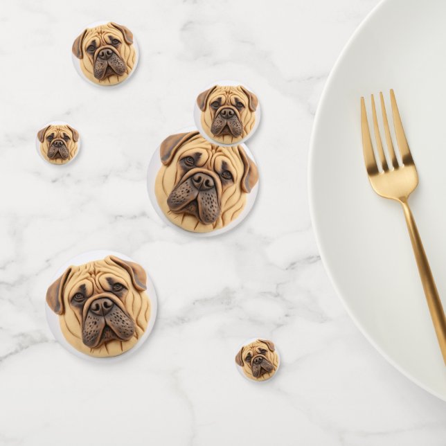 Bullmastiff 3D Inspiriert Konfetti (Gruppe)