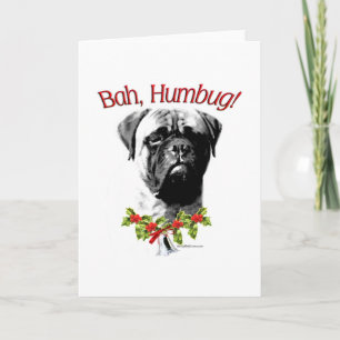 Bullmastiff Bah Humbug Feiertagskarte