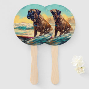 Bullmastiff Beach Surf Malerei Fächer