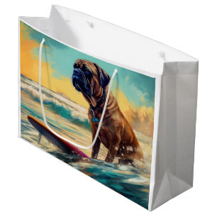 Bullmastiff Beach Surf Malerei Große Geschenktüte