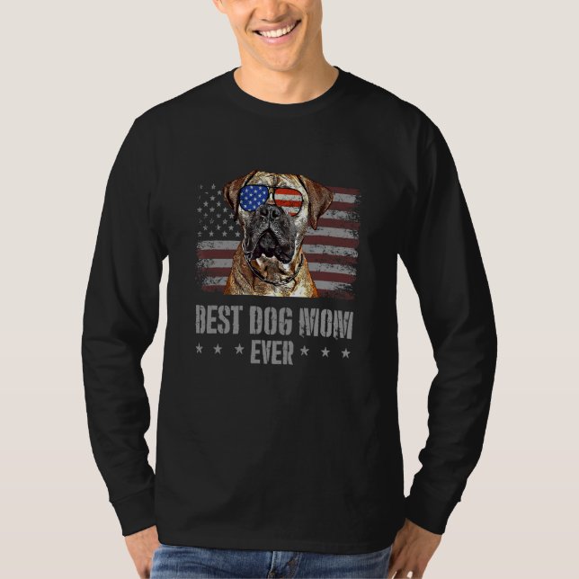 Bullmastiff Best Dog Mama je Retro US Amerikanisch T-Shirt (Vorderseite)