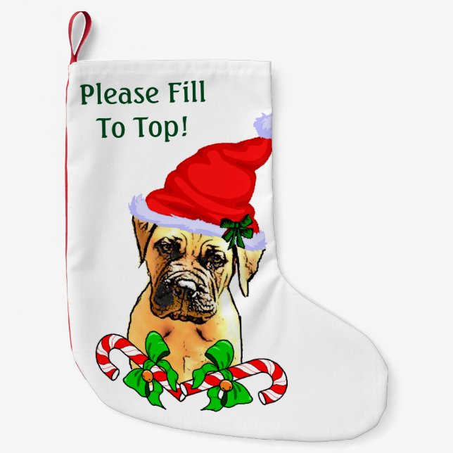 Bullmastiff Christmas Kleiner Weihnachtsstrumpf (Vorderseite)