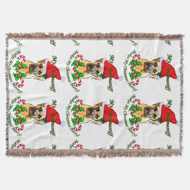 Bullmastiff Christmas Merry Decke (Vorderseite)