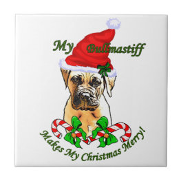 Bullmastiff Christmas Merry Fliese