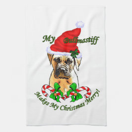 Bullmastiff Christmas Merry Geschirrtuch