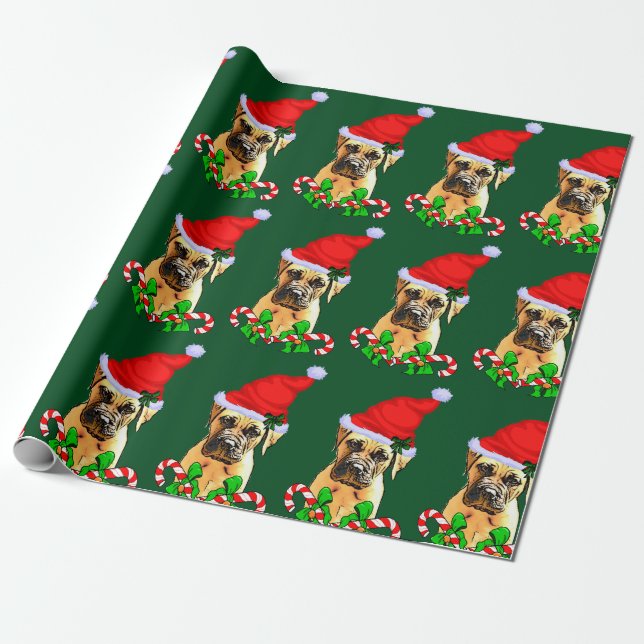 Bullmastiff Dog Christmas Geschenkpapier (Ungerollt)