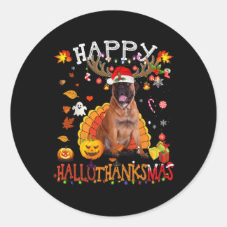 Bullmastiff Dog Halloween Weihnachtshund Happy Hal Runder Aufkleber