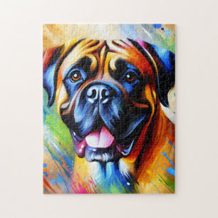 Bullmastiff Dog Portrait Akrylkkunstdruckhund Puzzle