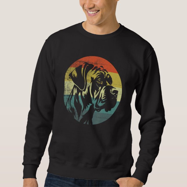 Bullmastiff Dog Retro Design Sweatshirt (Vorderseite)