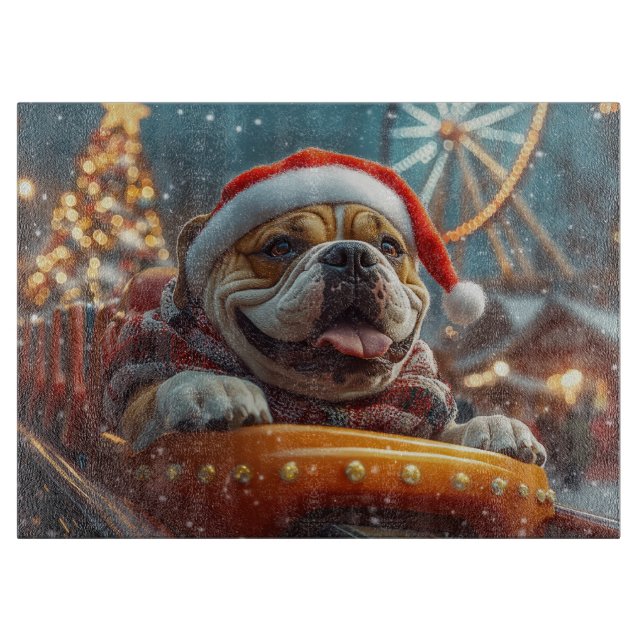 Bullmastiff Dog Roller Untersetzer Weihnachten Schneidebrett (Vorderseite)