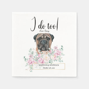 Bullmastiff Dog Wedding Cocktail Napkins Serviette