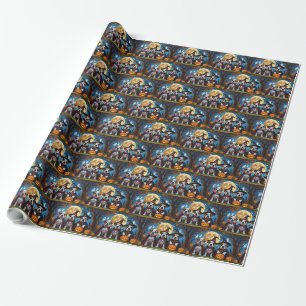 Bullmastiff Dogs Pumpkin Halloween Funny Geschenkpapier