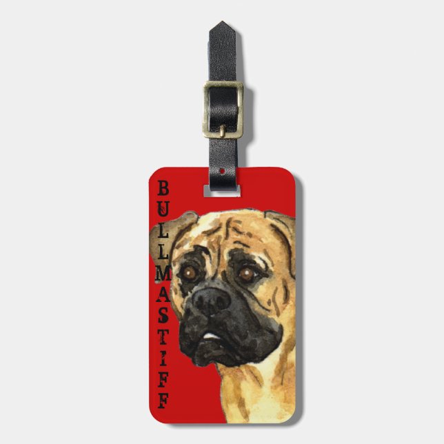 Bullmastiff Farbblock Gepäckanhänger (Vorderseite vertikal)