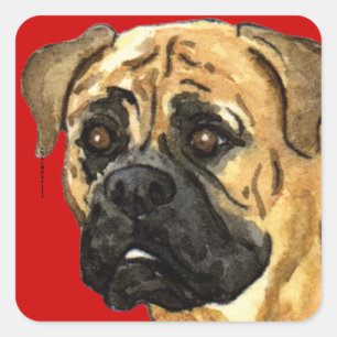 Bullmastiff-Farbblock Quadratischer Aufkleber