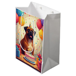 Bullmastiff-Geburtstagsfeier Mittlere Geschenktüte