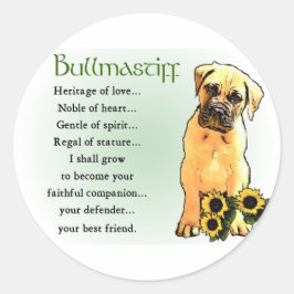 Bullmastiff-Geschenke Runder Aufkleber