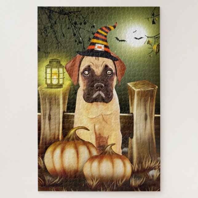 Bullmastiff Halloween Jigsaw Puzzle (Vertikal)
