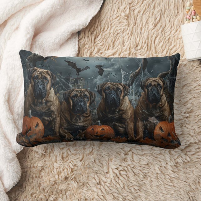 Bullmastiff Halloween Night Doggge Delikatesse Lendenkissen (Decke)