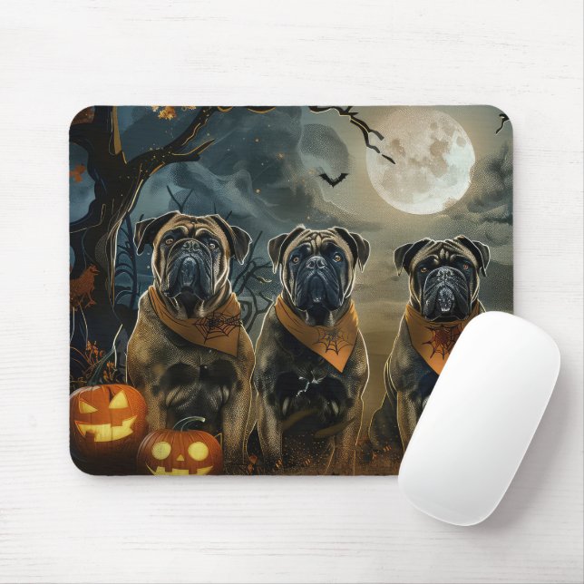 Bullmastiff Halloween Spooky Mousepad (Mit Mouse)