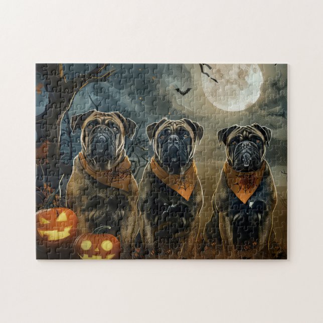 Bullmastiff Halloween Spooky Puzzle (Horizontal)