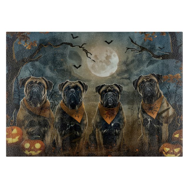 Bullmastiff Halloween Spooky Schneidebrett (Vorderseite)
