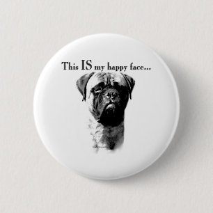 Bullmastiff Happy Face - Button