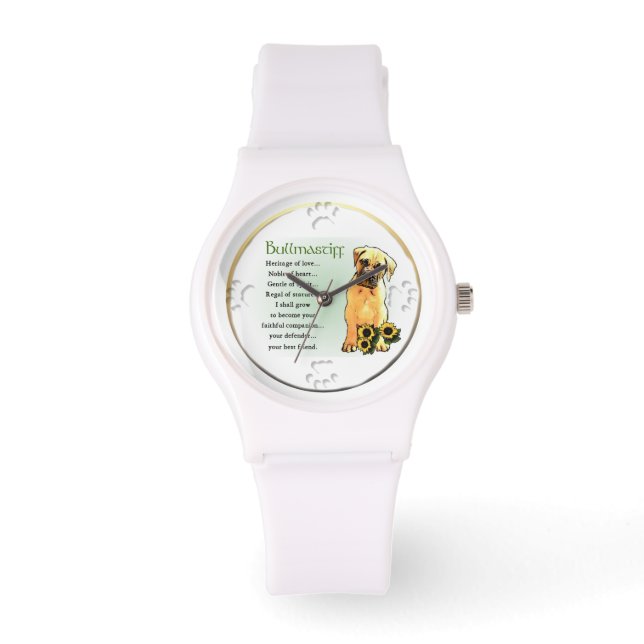 Bullmastiff Heritage of Liebe Geschenke Armbanduhr (Vorderseite)