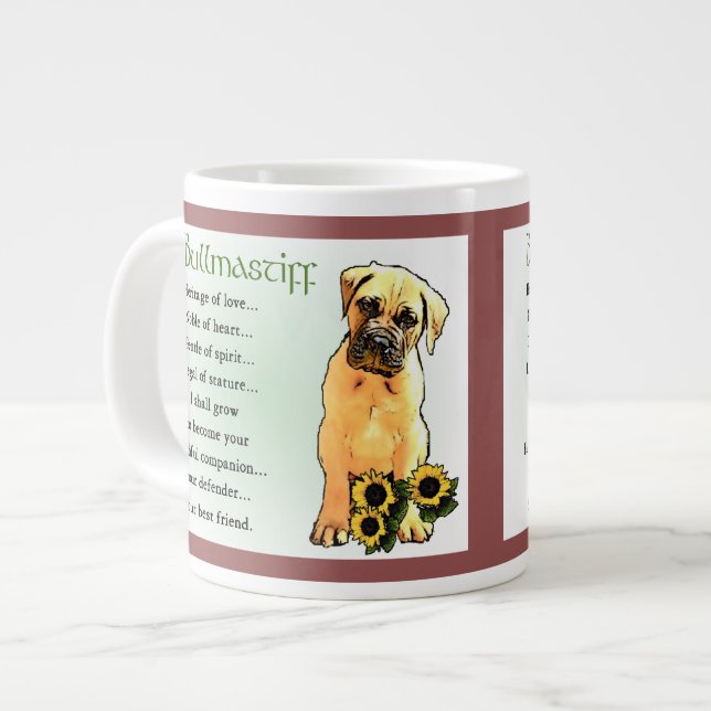 Bullmastiff Heritage of Liebe Geschenke Jumbo-Tasse (Vorderseite Links)