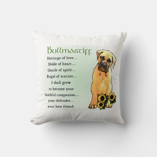 Bullmastiff Heritage of Liebe Geschenke Kissen (Vorderseite)