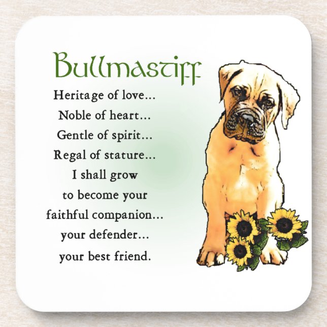 Bullmastiff Heritage of Liebe Geschenke Untersetzer (Vorderseite)