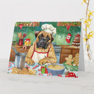 Bullmastiff Holiday Baking: Festliche Weihnachten Karte