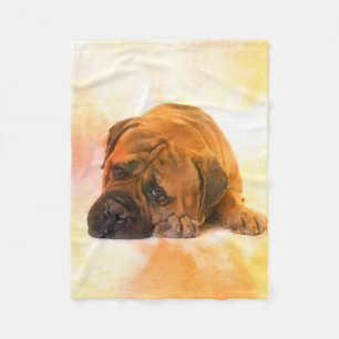 Bullmastiff Hund Fleecedecke