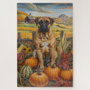 Bullmastiff Hund Herbsternte Erntedank Puzzle