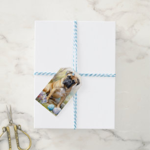 Bullmastiff-Hund mit Ostereiern Feiertag  Geschenkanhänger