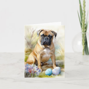 Bullmastiff-Hund mit Ostereiern Feiertag  Karte