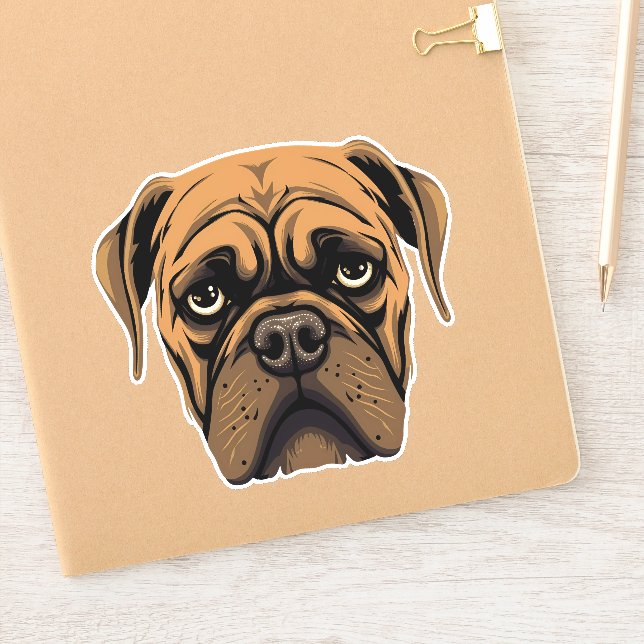 Bullmastiff Hund Niedliche Welpengesicht Kontakt Aufkleber (Notizbuch)