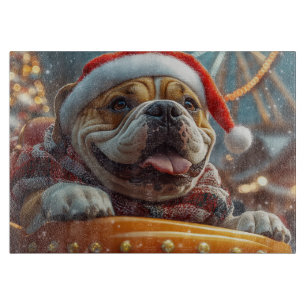 Bullmastiff-Hund-Roller-Coaster-Weihnachten Schneidebrett