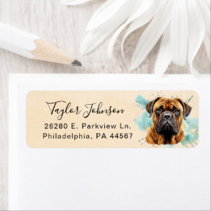 Bullmastiff-Hund Rücksende-Adresse Etikett