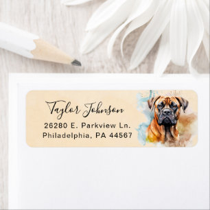 Bullmastiff-Hund Rücksende-Adresse Etikett