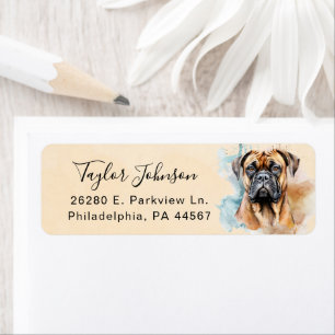 Bullmastiff-Hund Rücksende-Adresse Etikett