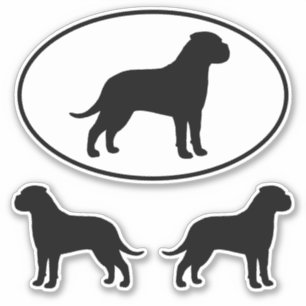 Bullmastiff Hund Silhouetten Vinyl Sticker Set