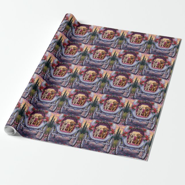 Bullmastiff-Hund Valentinstag  Geschenkpapier (Ungerollt)