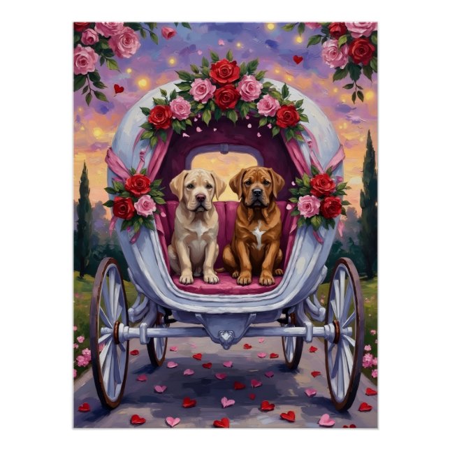 Bullmastiff Hund Valentinstag  Poster (Vorderseite)